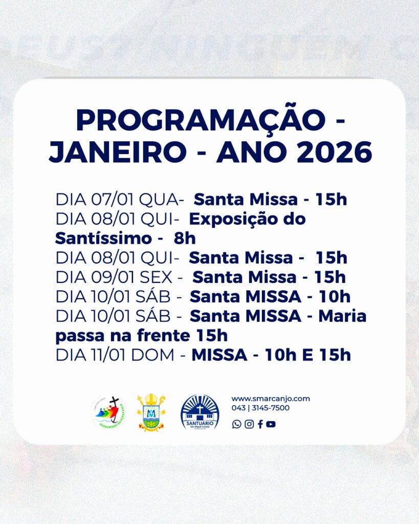 Programação Janeiro - Ano 2026